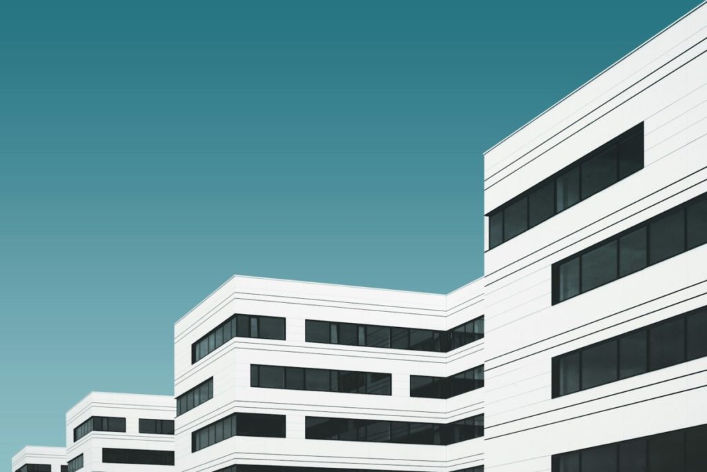 white concrete building illustration